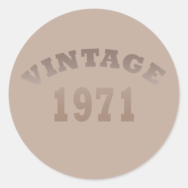 Adesivo Redondo Nascer em presente de aniversário de 1971 (Frente)