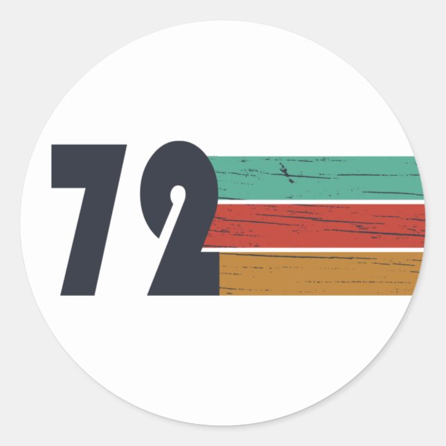 Adesivo Redondo nascer em presente de aniversário de 1972 (Frente)