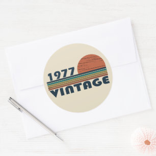 Adesivo Redondo Nascer em presente de aniversário de 1977