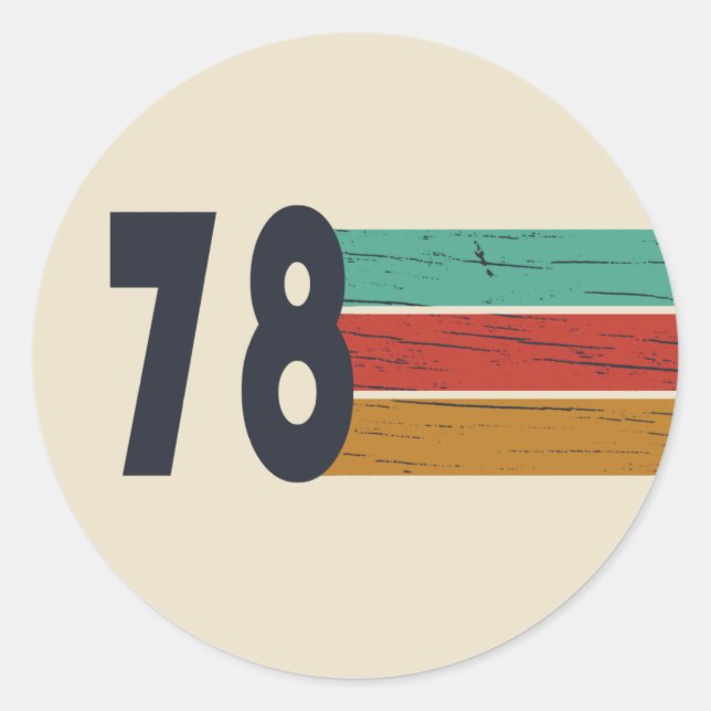 Adesivo Redondo Nascer em presente de aniversário de 1978 (Frente)