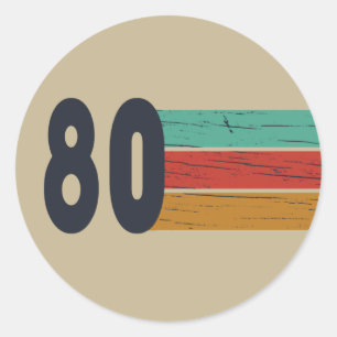 Adesivo Redondo Nascer em presente de aniversário de 1980