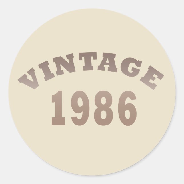 Adesivo Redondo Nascer em presente de aniversário de 1986 (Frente)