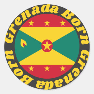 Adesivo Redondo Nascer Granada   Sinalizador Grenadiano Cinto e Te