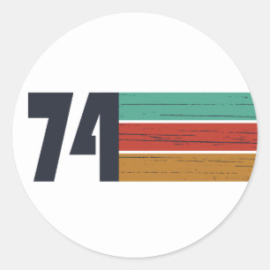 Adesivo Redondo nascer na festa de aniversário de 1974