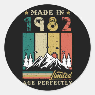 Adesivo Redondo Nascer No Aniversário De 1982