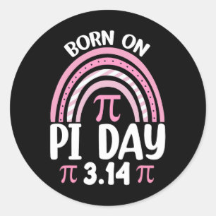 Adesivo Redondo Nascer No Aniversário Do Pi Feliz Pi Day Professor