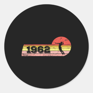 Adesivo Redondo Nascer para jogadores de Badminton 1962 Birthday V