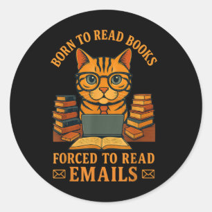Adesivo Redondo Nascer Para Ler Livros Forçados A Ler E-Mails Engr