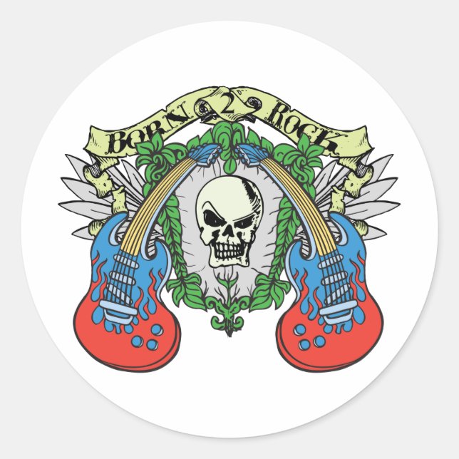 Adesivo Redondo Nascer para Rock (Frente)