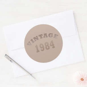 Adesivo Redondo Nascida em 1984 elegante moderno vintage aniversár