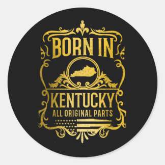 Adesivo Redondo Nascido em Kentucky Peças Originais Orgulho Vintag
