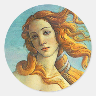 Adesivo Redondo Nascimento de Botticelli de Venus