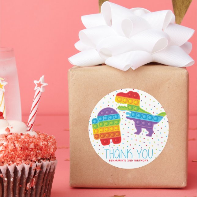 Adesivo Redondo Nascimento do Pop do Dinossauro (Festa)