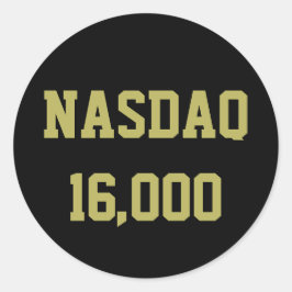 Adesivo Redondo NASDAQ 16000 Celebração do mercado de ações