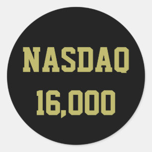 Adesivo Redondo NASDAQ 16000 Celebração do mercado de ações