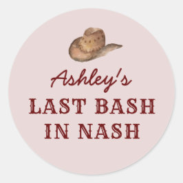 Adesivo Redondo Nash Bash Nashville Bachelorette No Último Bash Em