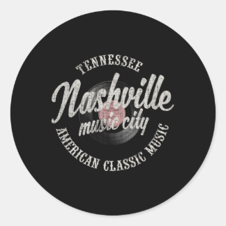 Adesivo Redondo Nashville Music Vinyl