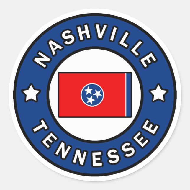 Adesivo Redondo Nashville Tennessee (Frente)