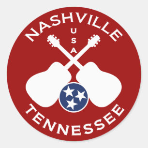 Adesivo Redondo Nashville, Tennessee EUA