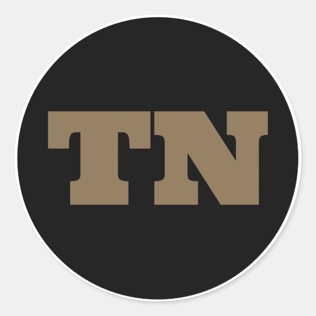 Adesivo Redondo Nashville (TN) - Preto x Dourado x Branco (Frente)