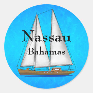 Adesivo Redondo Nassau Bahamas