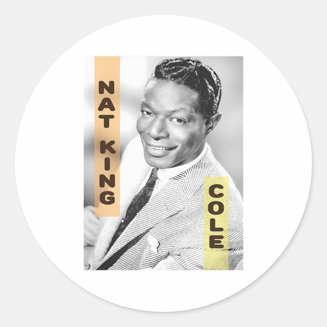 Adesivo Redondo Nat King Cole (Frente)