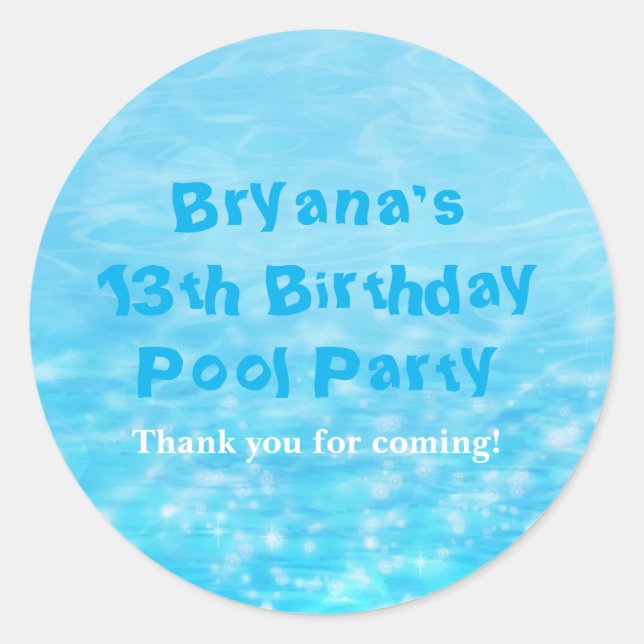 Adesivo Redondo Natação Piscina Summer Beach Favkers (Frente)