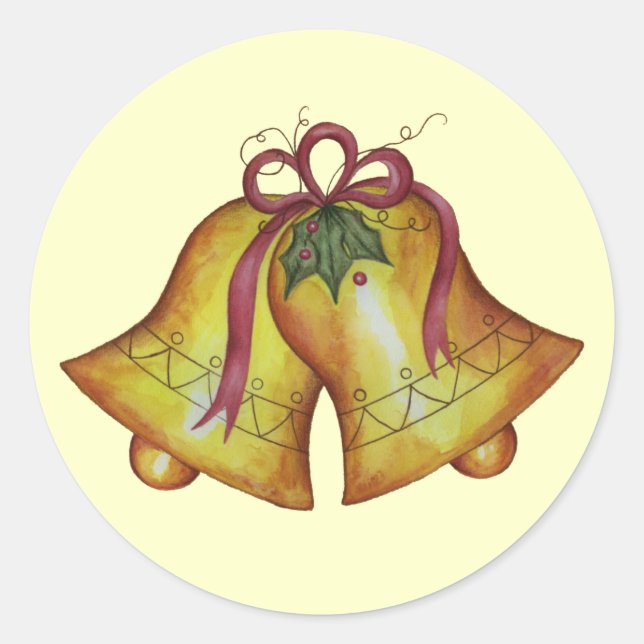Adesivo Redondo Natais vintages Bells Sticker (Frente)