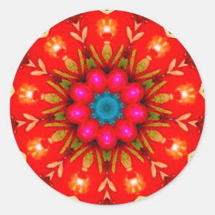 Adesivo Redondo Natais vintages brilhantes - Jelly Fractal