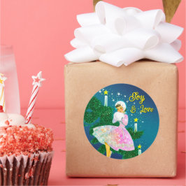 Adesivo Redondo Natais vintages brilho iridescente