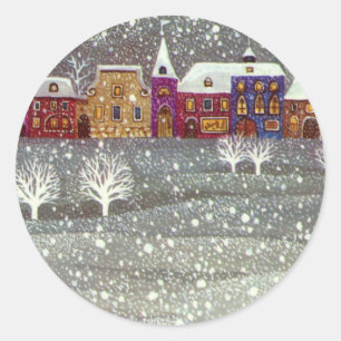 Adesivo Redondo Natais vintages, Cavalo de Papai Noel Aberto