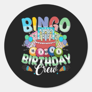 Adesivo Redondo Natais vintages do Bingo Birthday Crew Bingo Playe