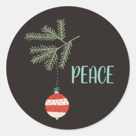 Adesivo Redondo Natais vintages Envelope Preto de Ornamento Selos