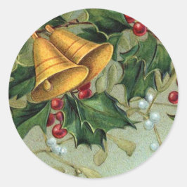 Adesivo Redondo Natais vintages Holly Berries - Sticker