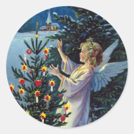 Adesivo Redondo natais vintages "Joyful Xmas"