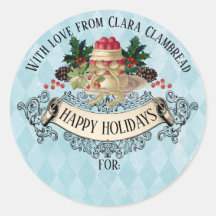 Natais vintages pudim vinheta de Natal