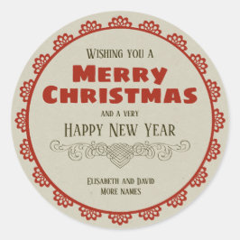 Adesivo Redondo Natais vintages quadro Decor caligráfico CC0943