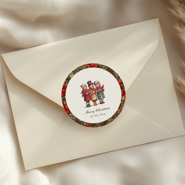 Adesivo Redondo Natais vintages tradicionais (Criador carregado)