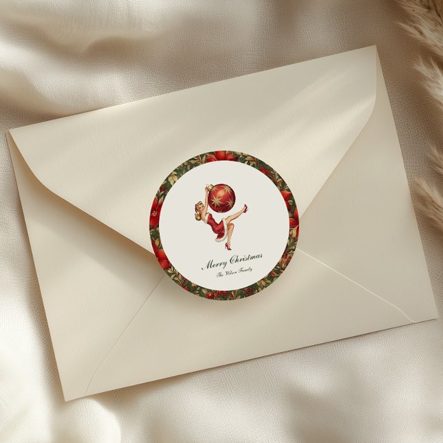 Adesivo Redondo Natais vintages tradicionais (Criador carregado)