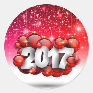Adesivo Redondo Natal 2017 e cartão de cumprimentos do ano novo