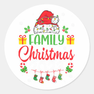 Adesivo Redondo Natal 2023, Primo Crew Santa Hat Homens Criança