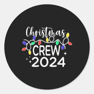 Adesivo Redondo Natal 2024 Família Natal Pijamas Xmas