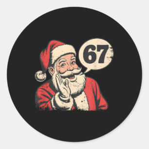 Adesivo Redondo Natal 67 Natal Six Seven Meme