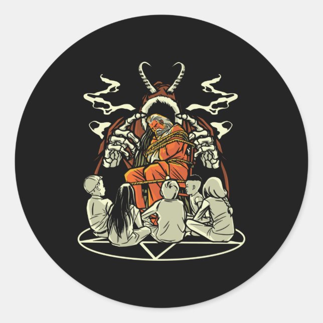 Adesivo Redondo Natal assustador (Frente)