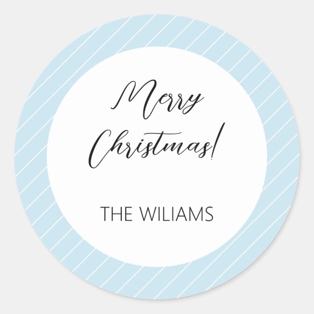 Adesivo Redondo Natal Azul Simples Geométrico (Frente)