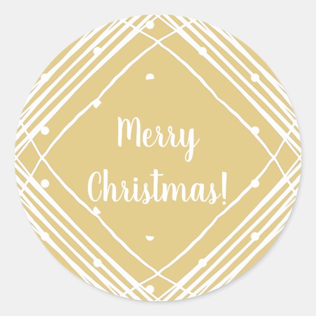 Adesivo Redondo Natal Beige Feliz Natal (Frente)