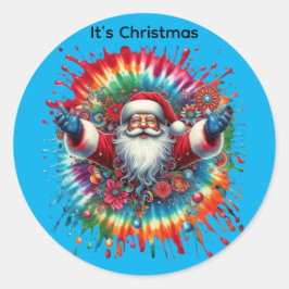 Adesivo Redondo Natal Belo Pai Natal