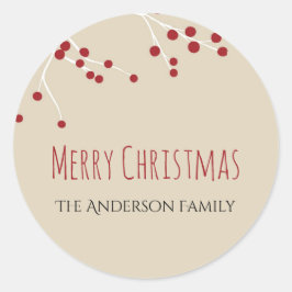 Adesivo Redondo Natal Berry Holiday