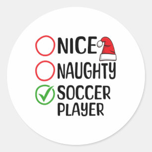 Adesivo Redondo Natal bom jogador de futebol malvado Lis