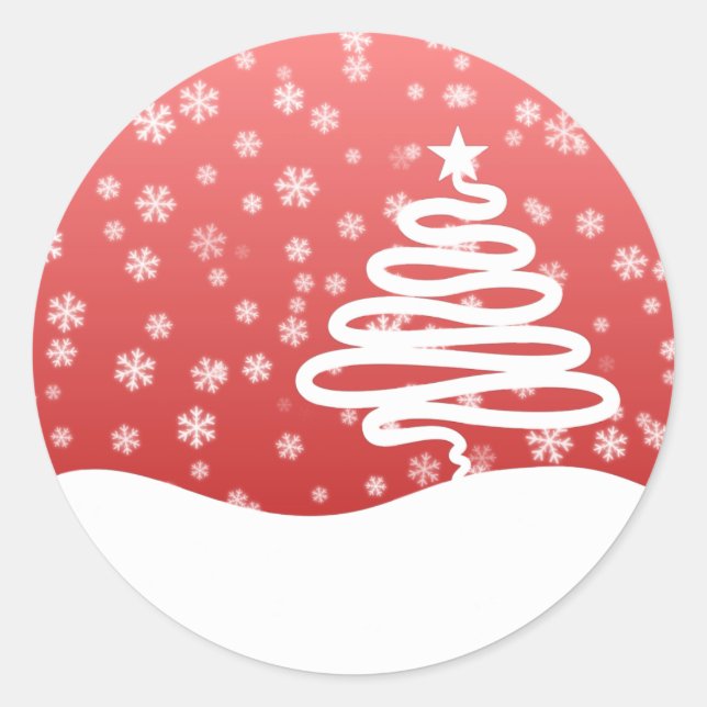 Adesivo Redondo Natal branco (Frente)